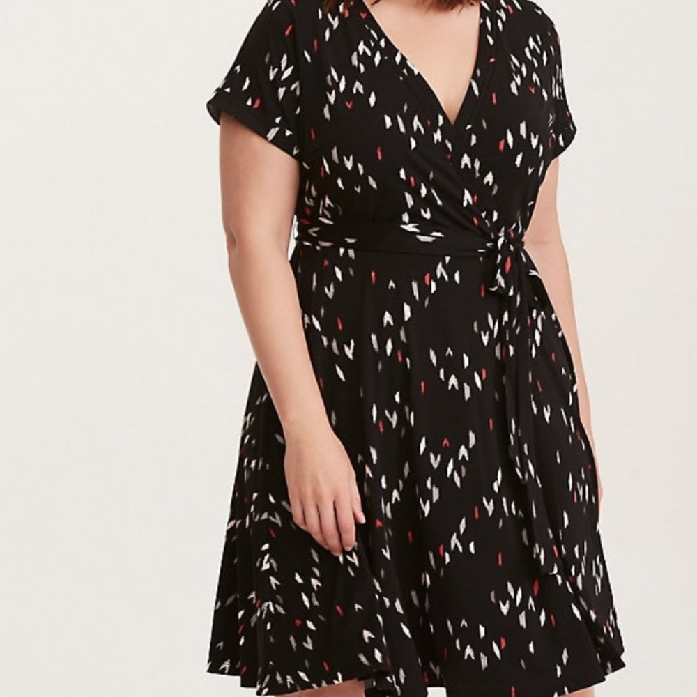 Torrid plus size Wrap Dress black stretchy